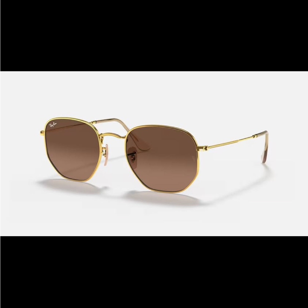 Ray-Ban Gold and Brown Sunglasses
